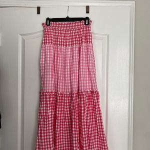 NWT Draper James Peasant Skirt in Pink Gingham
